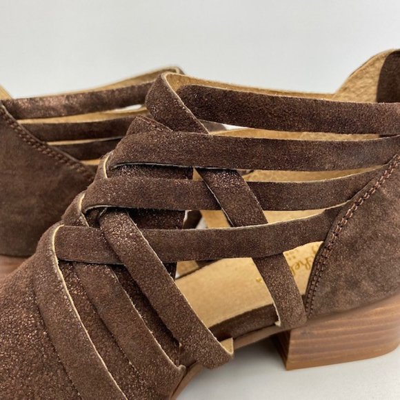 New Seychelles So Blue Copper Metallic Leather Ankle Bootie 8.5 - Picture 4 of 12